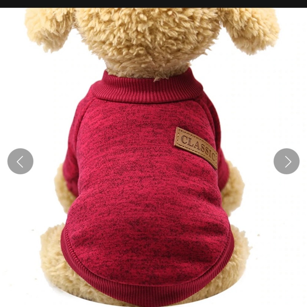 NWT Adorable Dark Pink Dog Sweater Sweatshirt